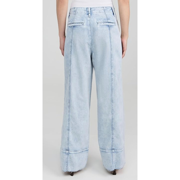 RAG & BONE WMNS 28 FEATHERWEIGHT ARIANNA CROPPED PALAZZO BLUE WIDE LEG JEANS NEW - Picture 2 of 14